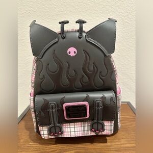 NWT Karomi Sanrio Loungefly Black and Pink Plaid Backpack